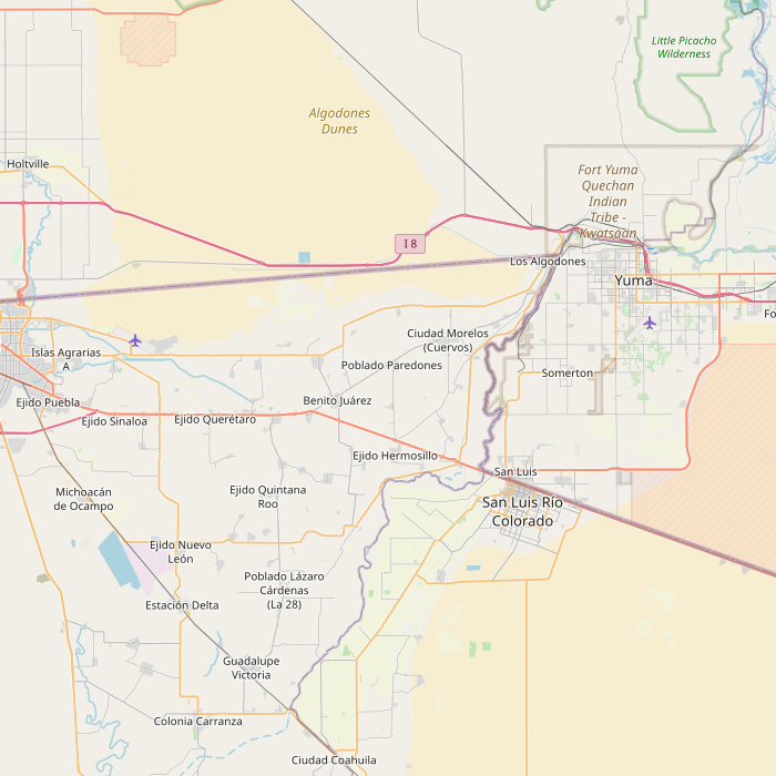 Mapa de las fuentes de los datos